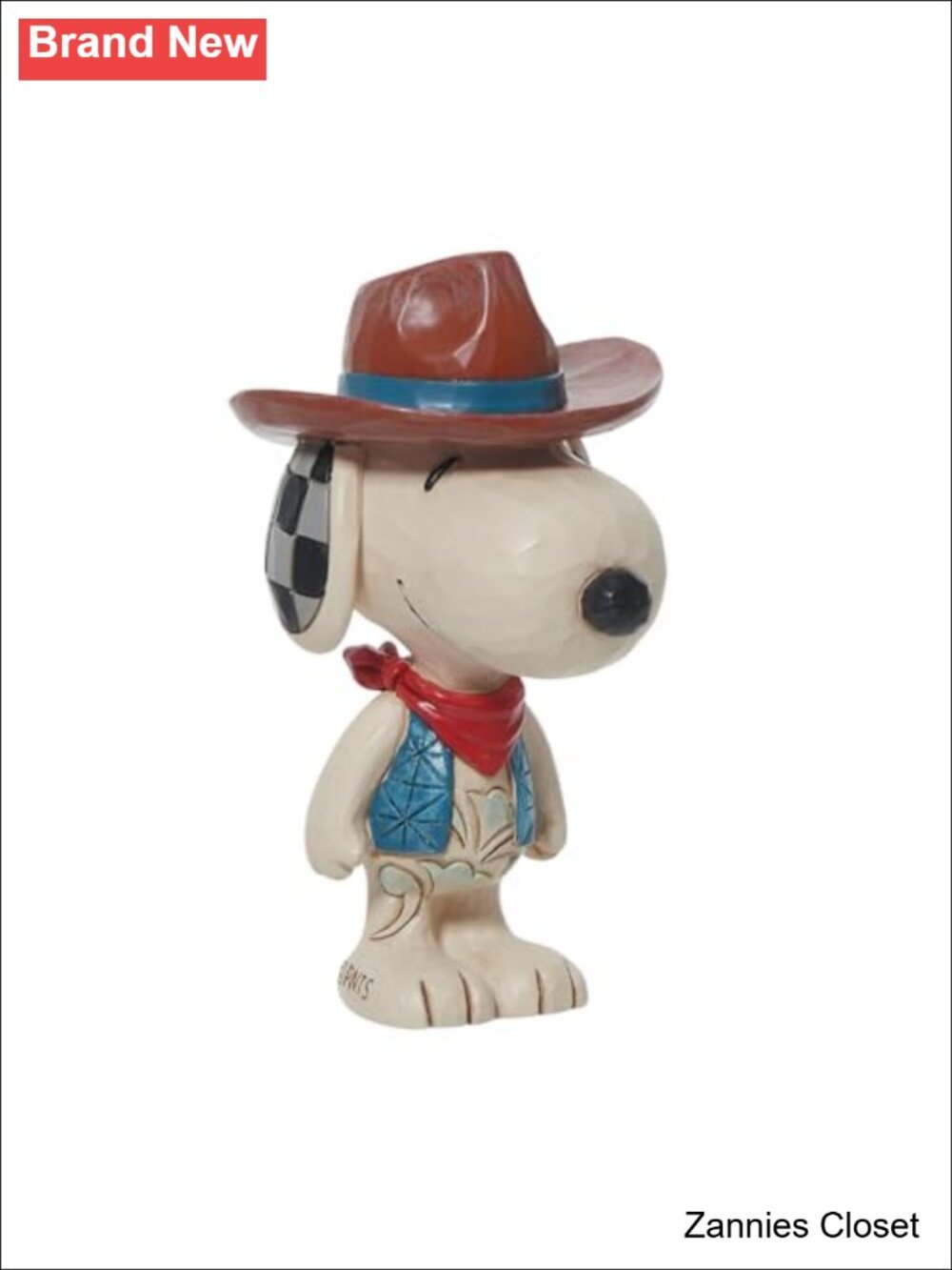 ✨Jim Shore Peanuts Snoopy Cowboy Mini Figurine Stone Resin Folk Art